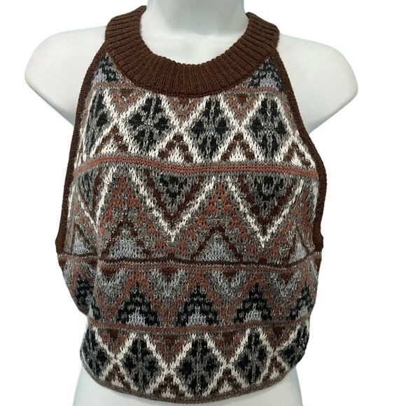 Mother Brown Midnight Walk Lone Star Halter Crop Top Sweater Skirt Set S NEW Tag - Picture 11 of 16